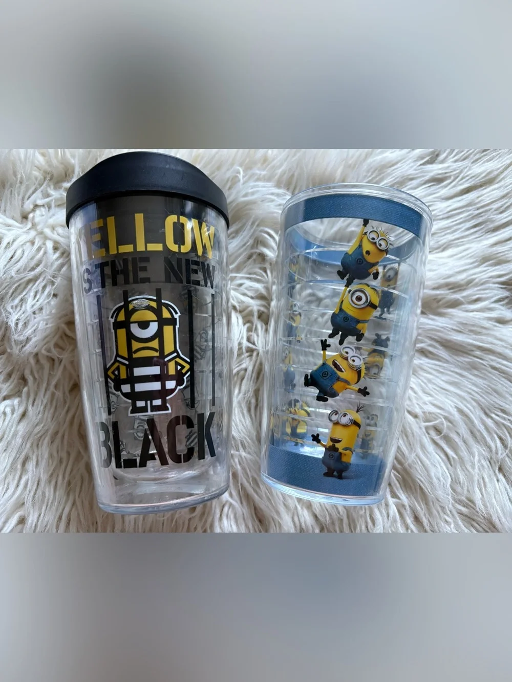 2 Minions Tervis 16 oz Tumblers with Lid Cups Kids Adults Despicable Me